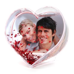Bolla Cuore con Foto – Regalo personalizzato con cuoricini rossi 